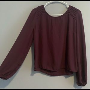 Xhilaration Purple Long Sleeve Blouse Large L Juniors